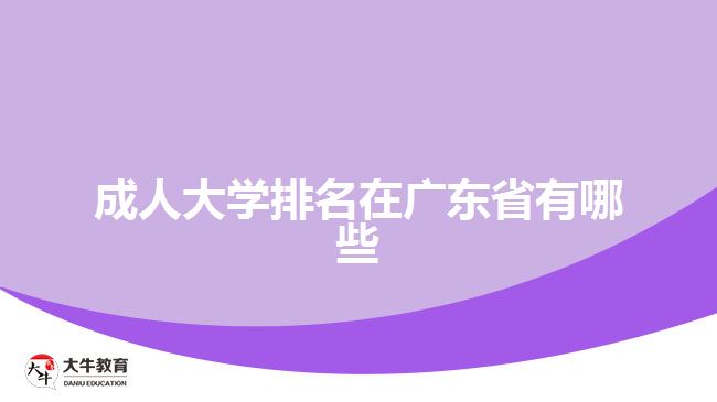 成人大學(xué)排名在廣東省有哪些