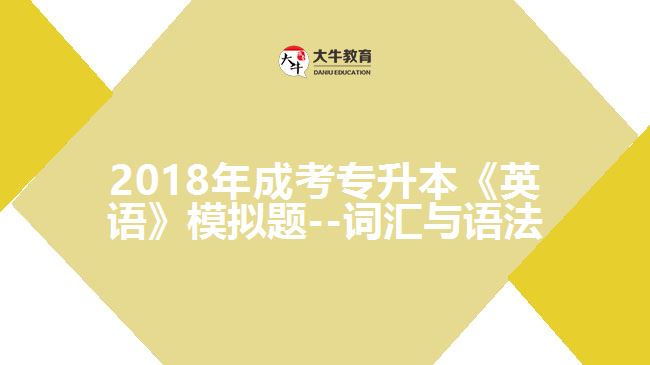 2018年成考專升本《英語(yǔ)》模擬題--詞匯與語(yǔ)法