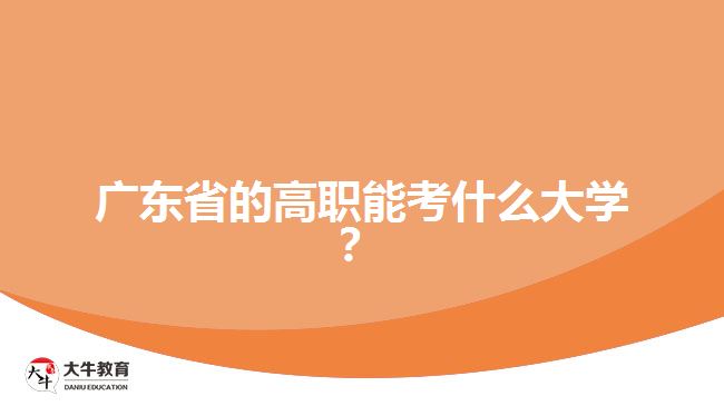 廣東省的高職能考什么大學(xué)？