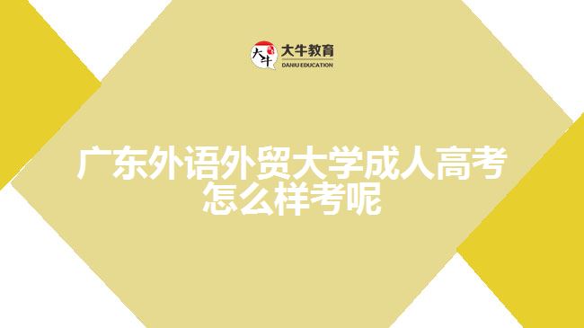 廣東外語外貿(mào)大學(xué)成人高考怎么樣考呢