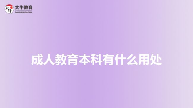 成人教育本科有什么用處