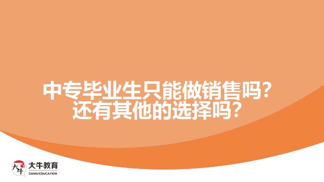 中專畢業(yè)生只能做銷售嗎？還有其他的選擇嗎？