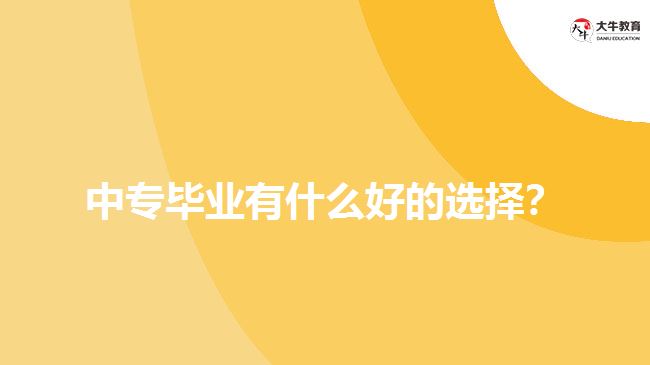 中專畢業(yè)有什么好的選擇？