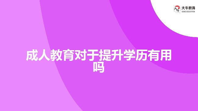 成人教育對(duì)于提升學(xué)歷有用嗎