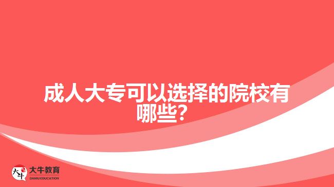 成人大?？梢赃x擇的院校有哪些？