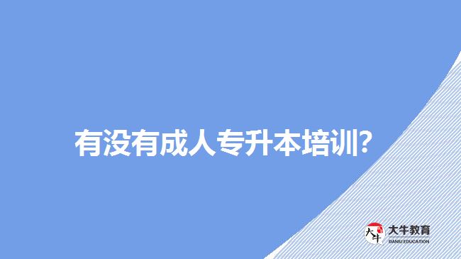 有沒有成人專升本培訓？