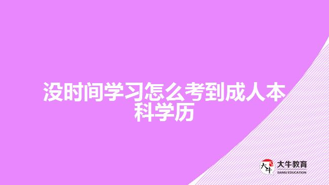 沒(méi)時(shí)間學(xué)習(xí)考到成人本科學(xué)歷