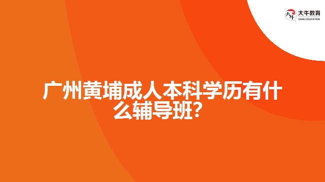 廣州黃埔成人本科學歷有什么輔導班？