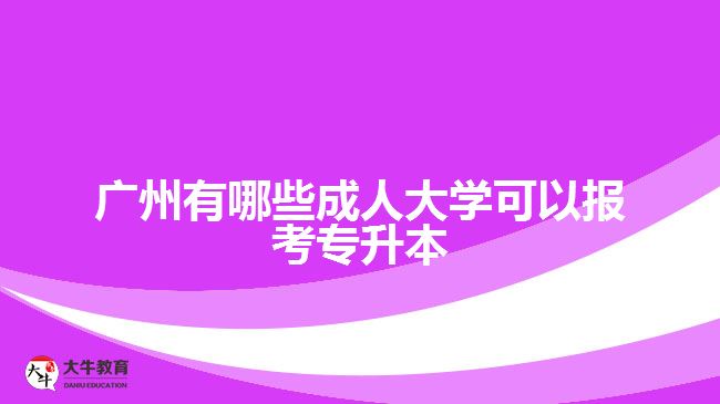 廣州有哪些成人大學(xué)可以報(bào)考專升本？