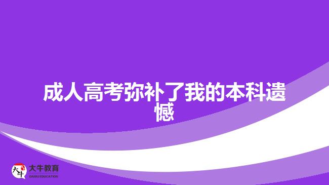 成人高考彌補了我的本科遺憾