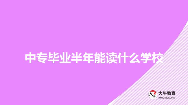 中專畢業(yè)半年能讀什么學校