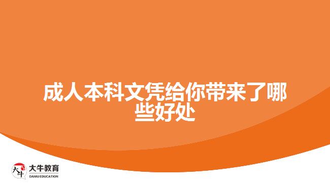 成人本科文憑給你帶來(lái)了哪些好處