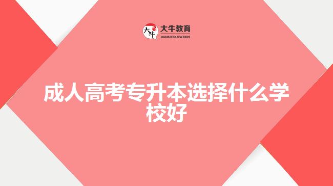 成人高考專(zhuān)升本選擇什么學(xué)校好