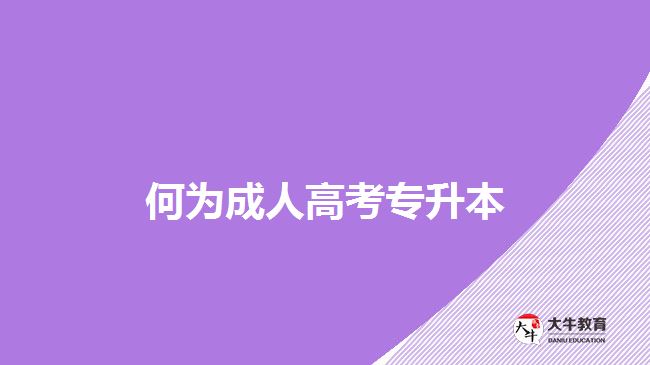 何為成人高考專(zhuān)升本