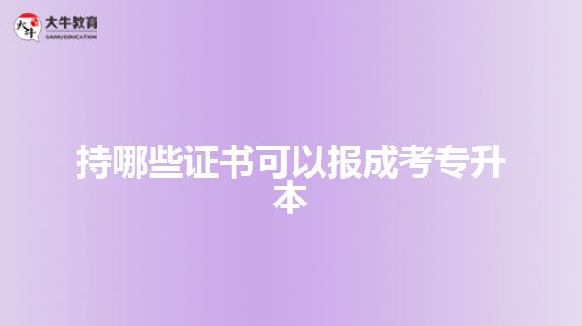 報(bào)成考專升本所需證書