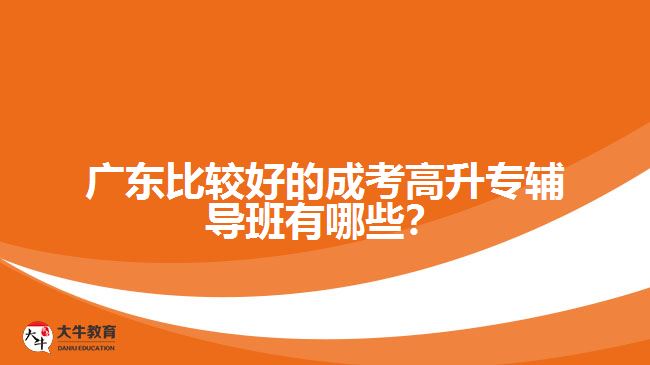 廣東比較好的成考高升專輔導班有哪些？