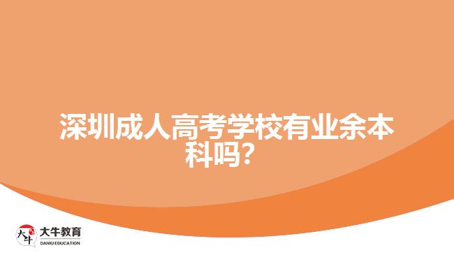 深圳成人高考學校有業(yè)余本科嗎？