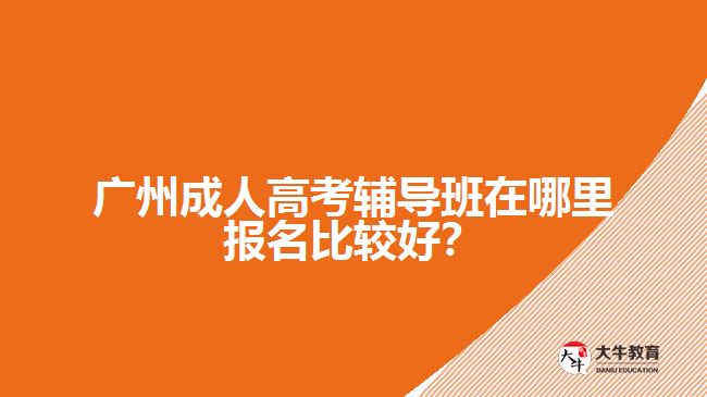 廣州成人高考輔導班在哪里報名比較好？