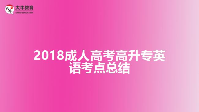 成人高考高升專英語考點總結(jié)