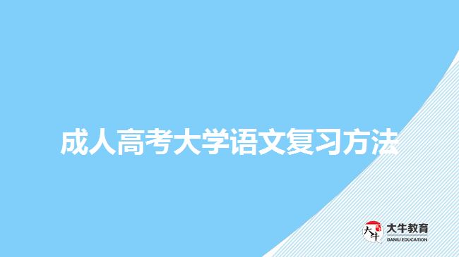 成人高考大學語文復習方法