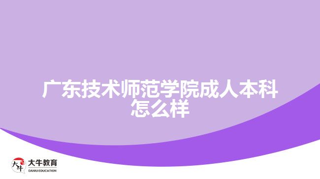 廣東技術(shù)師范學院成人本科怎么樣