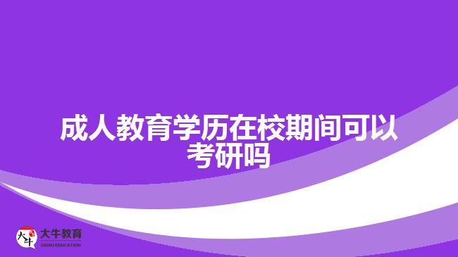 成人教育學歷在校期間可以考研嗎