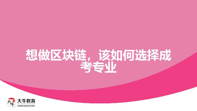 想做區(qū)塊鏈，該如何選擇成考專業(yè)