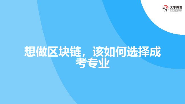 想做區(qū)塊鏈，該如何選擇成考專業(yè)