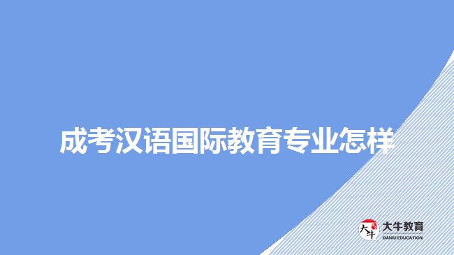 成考漢語國際教育專業(yè)怎樣