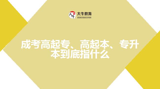 成考高起專、高起本、專升本到底指什么