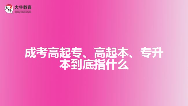 成考高起專(zhuān)、高起本、專(zhuān)升本到底指什么