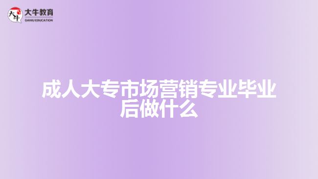 成人大專市場(chǎng)營銷專業(yè)畢業(yè)后做什么