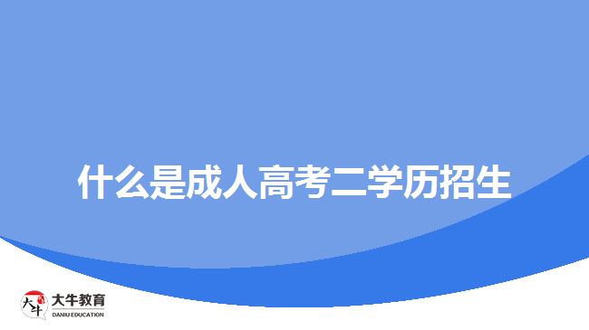 什么是成人高考二學(xué)歷招生？