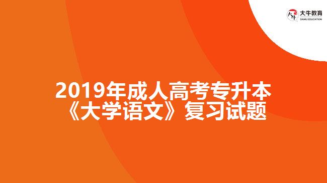 2019年成人高考專升本《大學(xué)語文》復(fù)習(xí)試題