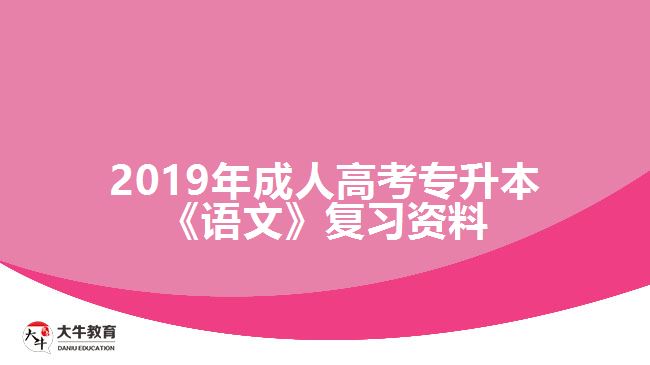 2019年成人高考專升本《語文》復習資料