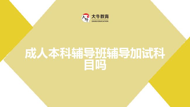 成人本科輔導(dǎo)班輔導(dǎo)加試科目嗎