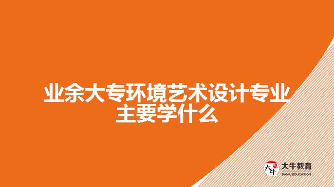 業(yè)余大專環(huán)境藝術設計專業(yè)主要學什么