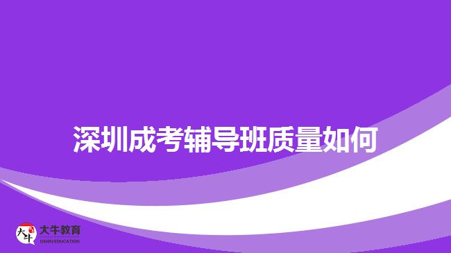 深圳成考輔導班質量如何