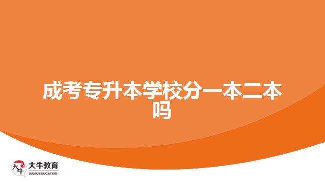 成考專升本學校分一本二本嗎