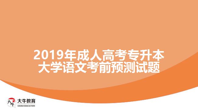 2019年成人高考專(zhuān)本大學(xué)語(yǔ)文考前預(yù)測(cè)試題