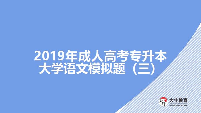 2019年成人高考專(zhuān)升本大學(xué)語(yǔ)文模擬題（三）