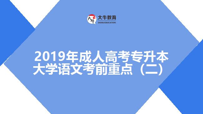 2019年成人高考專升本大學(xué)語文考前重點(diǎn)（二）