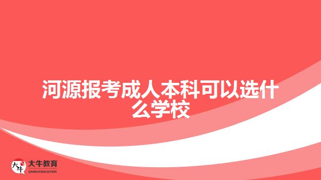 河源報考成人本科可以選什么學校