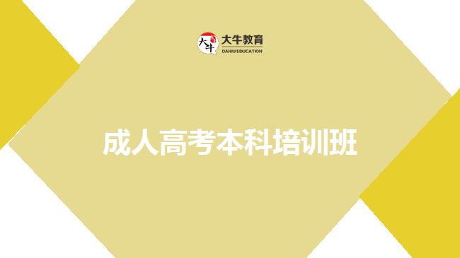 成人本科培訓(xùn)班