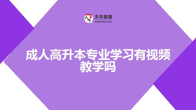 成人高升本專業(yè)學習有視頻教學嗎