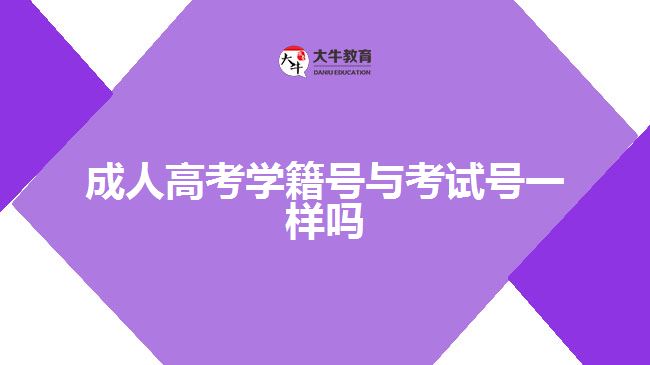 成人高考學(xué)籍號(hào)與考試號(hào)一樣嗎