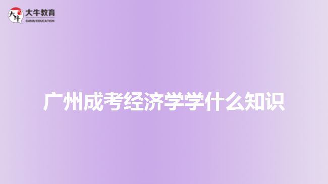 廣州成考經(jīng)濟學(xué)學(xué)什么知識