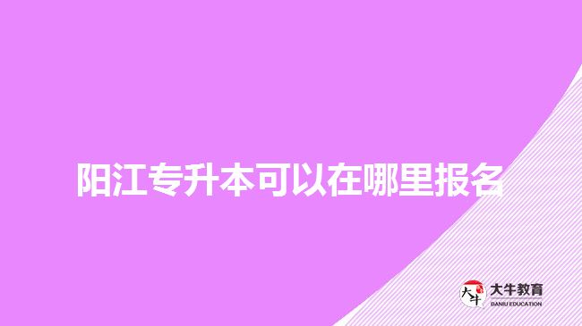 陽江專升本可以在哪里報名