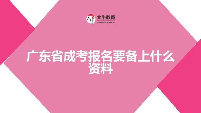 廣東省成考報(bào)名要備上什么資料