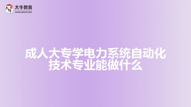 成人大專學電力系統(tǒng)自動化技術(shù)專業(yè)能做什么